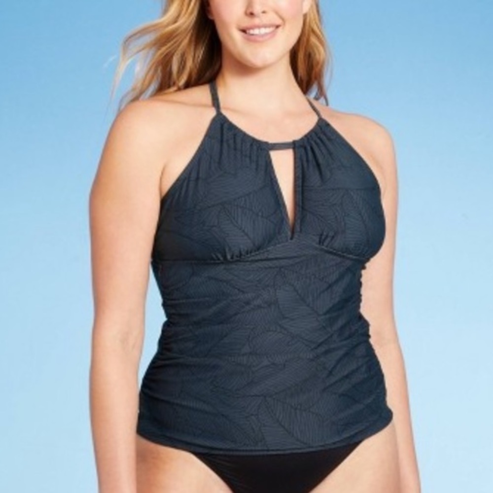 (S)- Kona Sol Women’s Keyhole High Neck Tankini Top‎